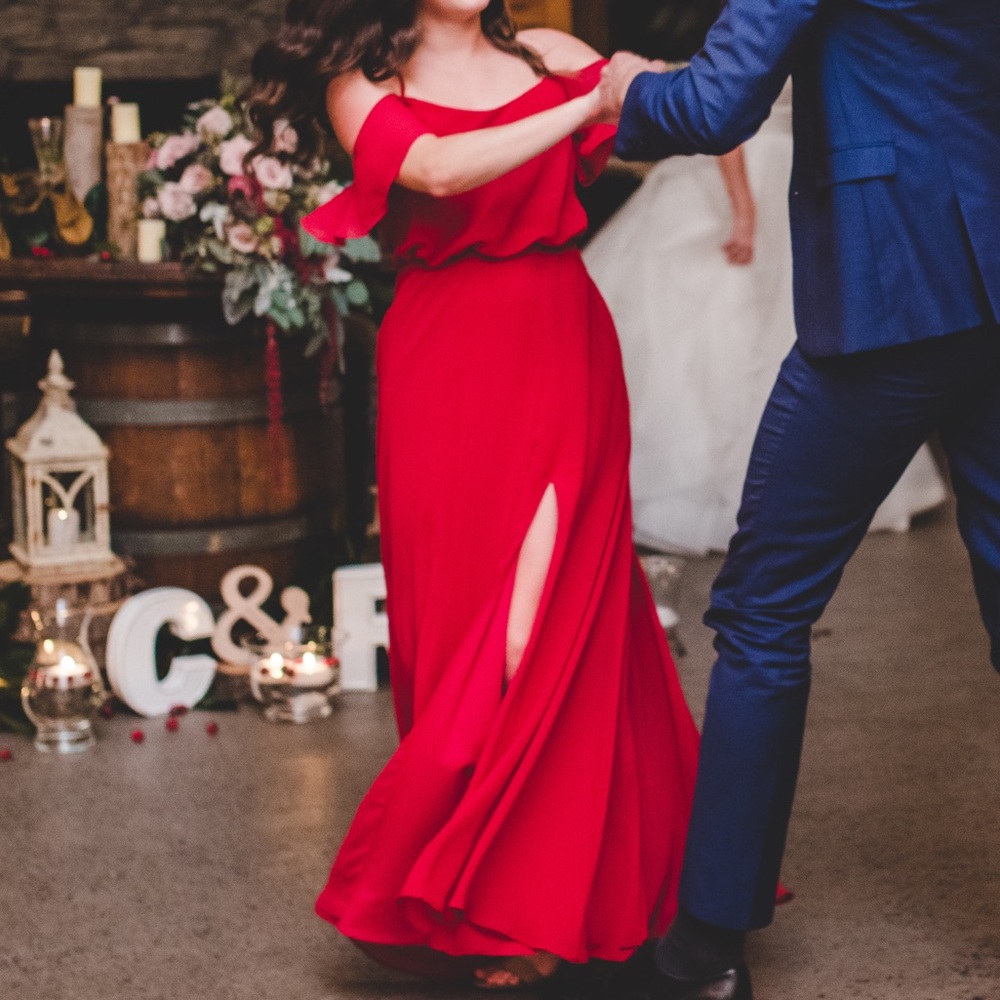 Maroon bridesmaids or formal dress